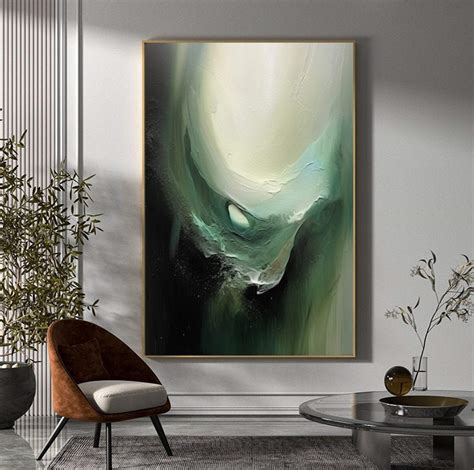 Large Green Abstract Painting Green Art Modern Abstract Painting Contemporary Painting Original ...