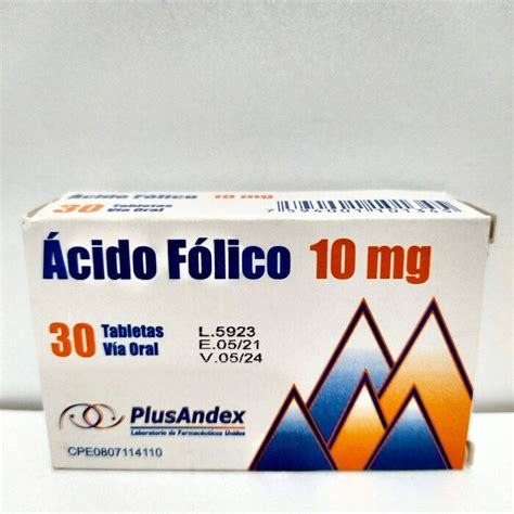 MEDICINA ACIDO FOLICO 10 MG X 30 TAB PLUSANDEX Sihay