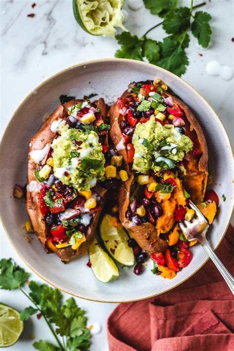 Black Bean Stuffed Sweet Potatoes Easy Vegan Recipe Two Spoons