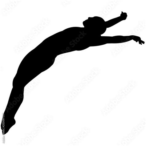 Woman Diving Silhouette Female Diver Clipart Girl Sports Olympics