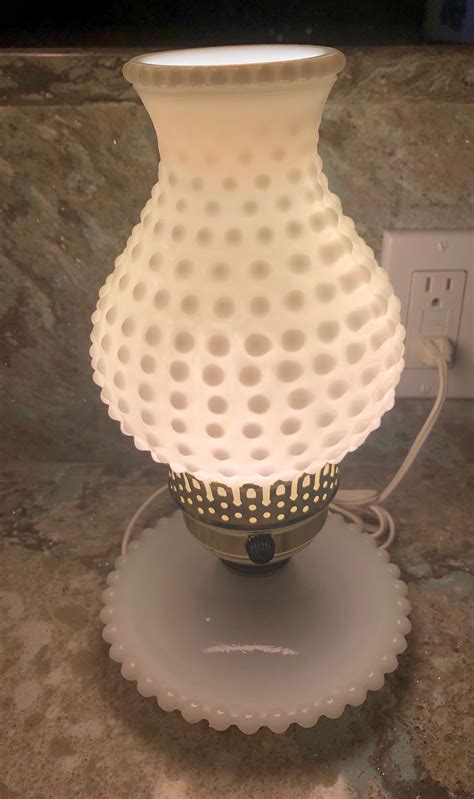 Milk Glass Hob Nob Lamp Etsy