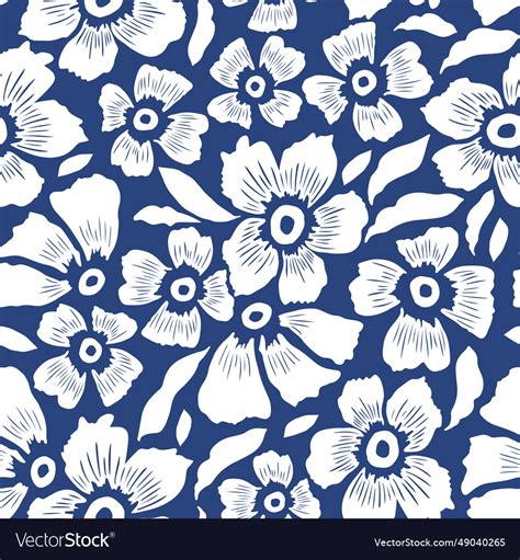 Seamless Fashion Floral Pattern Botanical Vector Image