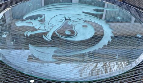 Dragon Etched Glass Tabletop By 13dragonwings On Deviantart