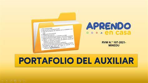 Nuevo Portafolio Del Auxiliar Aprendo En Casa 2021