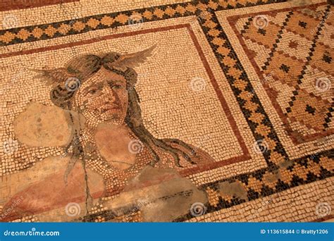 Mosaic With The Head Of Medusa At The National Roman Museum Editorial