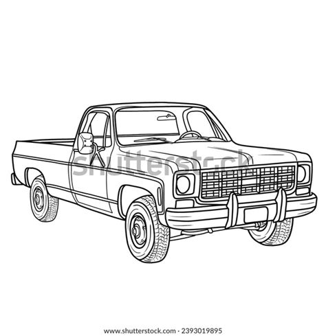 Old Retro Pickup Truck Vector Illustration Stock Vector Royalty Free