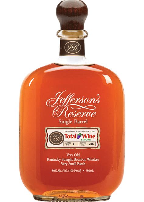 Jefferson S Reserve 100 Proof Single Barrel Select Total Wine And More