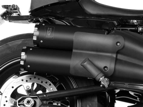 HD 004 LH1BA MIVV Pair Of HR 1 BLACK STEEL SILENCER HARLEY DAVIDSON