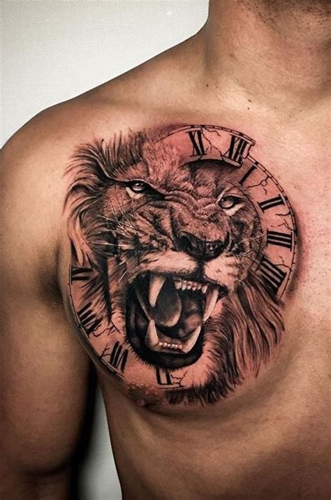 Chest Tattoo For Men Tatuajes Pectoral Tatuajes De Cabeza De Le N