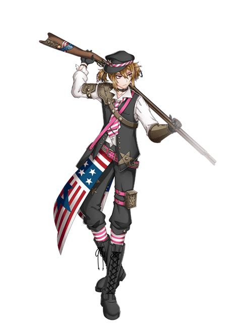 Safebooru 1boy American Flag Antique Firearm Armor Belt Black Footwear Black Gloves Blonde