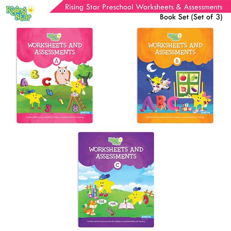 Buy Rising Star Preschool Worksheets And Assessment Books Set Of 3 Ages 3