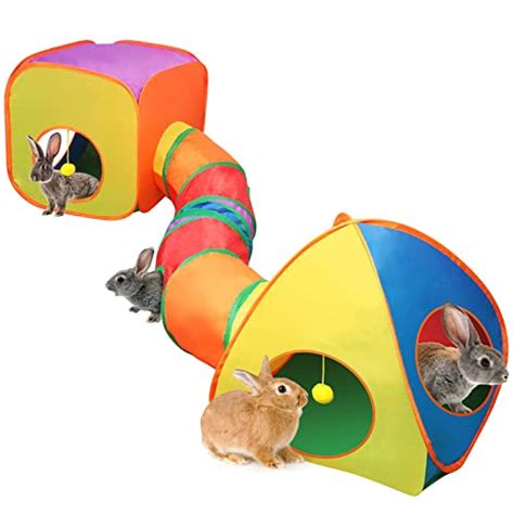 YUEPET Tunnel Et Cube Pliable Pour Lapin Interactif Avec Balle De Jeu