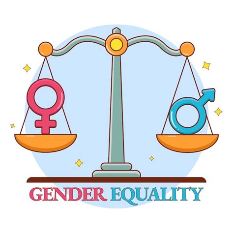 Premium Vector Gender Equality Vector Illustration Male And Female Symbols On Scales Gender