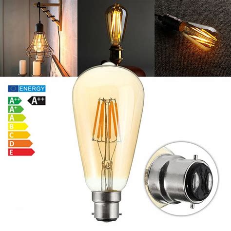 Dimmable Vintage St64 B22 6w Led Squirrel Cage Edison Light Bulb Filament Lamp Ac220v Edison