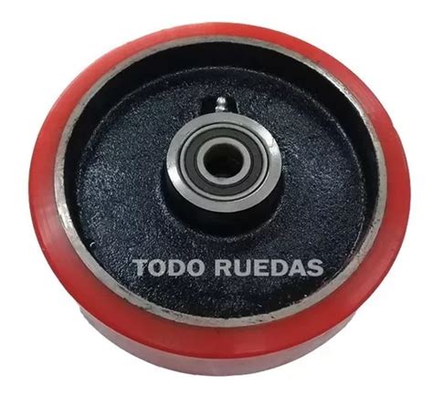 Rueda Para Zorra Hidraulica De Hierro Poliuretano 200mmx75mm