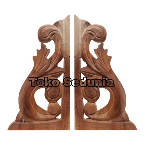 Jual Ornamen Tempel Siku Pojok Ukir Jepara Kayu Jati Ornamen Siku