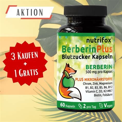 Berberin HCL 500 Mg Kapseln Mit Chrom Zink Und Vielem Mehr