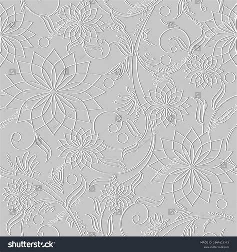 Embossed Floral Line Art Tracery D Stock Vector Royalty Free