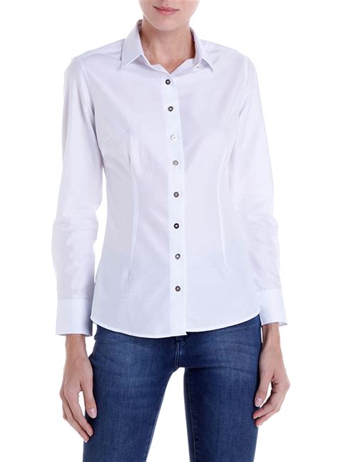 Camisa Dudalina Slim Tricoline Liso Feminina Camisa