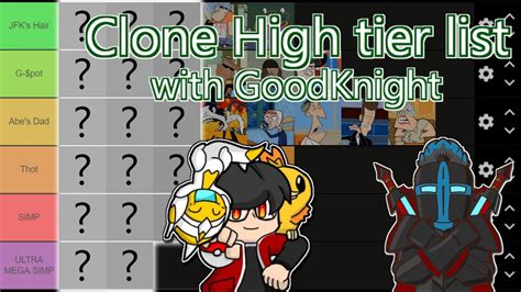 Clone High Tier List Wgoodknight Youtube