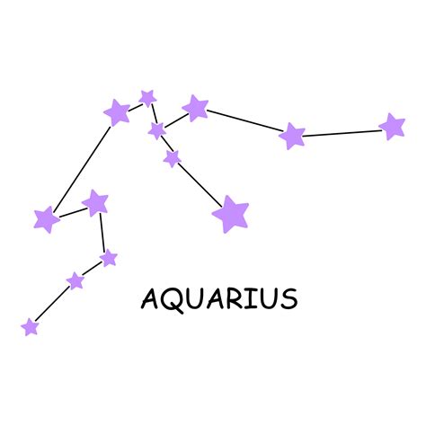 Constellation Of The Zodiac Sign Aquarius Constellation Isolated On White Background A