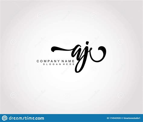 AJ Initial Handwriting Logo Template Stock Vector Illustration Of