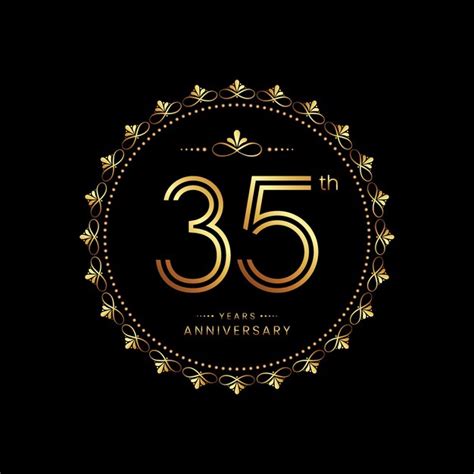 Premium Vector 35th Anniversary Logo With Double Line Number Style And Gold Color Text