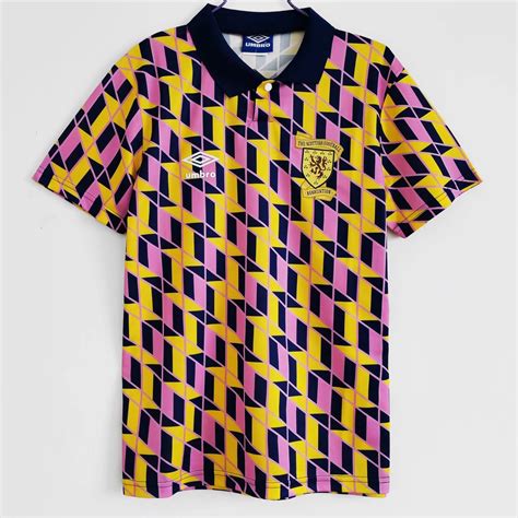 Escocia Segundo Partido Fuera Retro De Alta Calidad Camiseta De