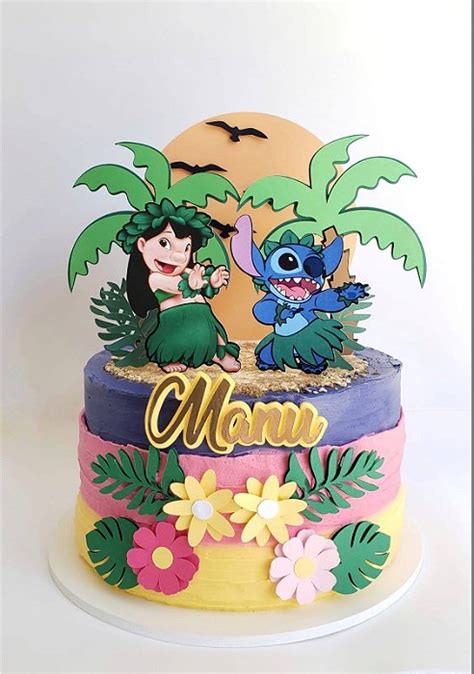 Topo De Bolo Lilo And Stitch Juliana F Gusso Papelaria Personalizada