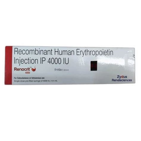 Renocrit 4000 4000IU Recombinant Human Erythropoietin Injection IP 0 4