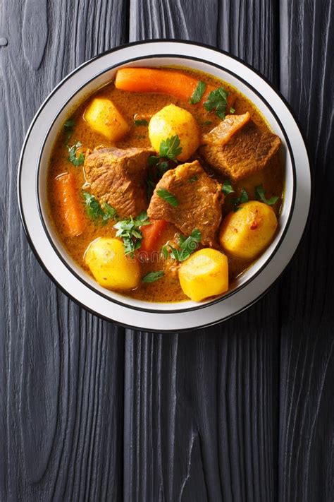 Namibia Potjiekos Traditional Lamb Dish With Vegetables Close Up In A