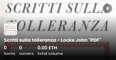 Scritti Sulla Tolleranza Locke John PDF Collection OpenSea