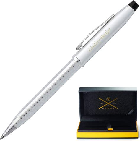 Engraved Cross Pen Personalized Cross Century Ii Lustrous Chrome Ballpoint Pen