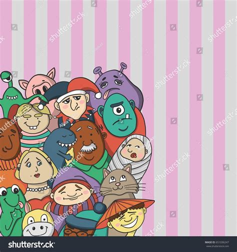 Vector Illustration Cute Funny Characters Stock Vector Royalty Free