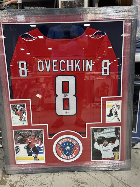 Alex Ovechkin signed,framed jersey - sports collectibles and memorabilia