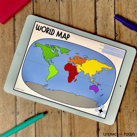 Free Printable And Digital World Map Activity Worksheet And Quiz Black