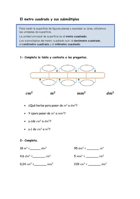 Multiplos Y Submultiplos Del Metro Cuadrado