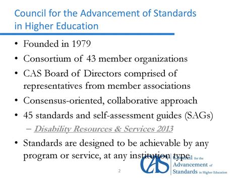 Council For The Advancement Of Standards Cas Ppt Download