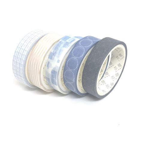 Kit Washi Tapes Geom Trica Tons De Azul Unidades Elo