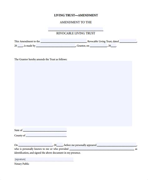 FREE 8 Trust Amendment Forms In PDF