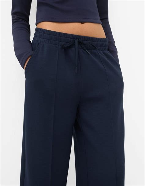 Pantalón Wide Leg Soft Touch Mujer Bershka