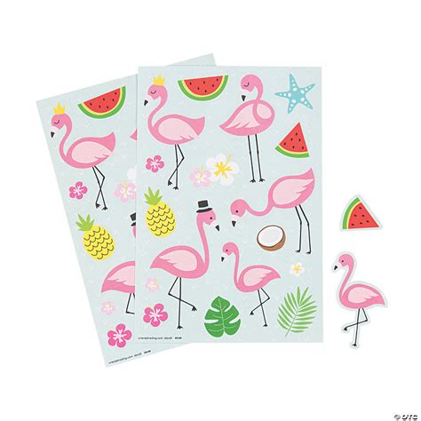 Flamingo Sticker Sheets Oriental Trading