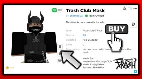 Trash Club Mask Roblox Id