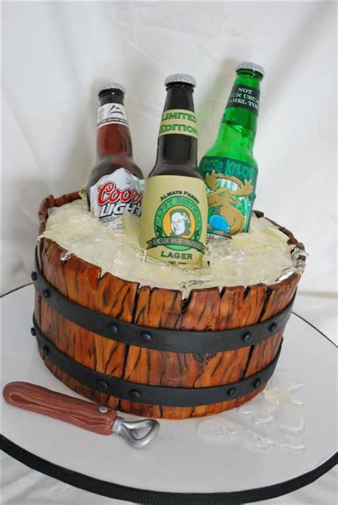 Beer In A Barrel — Beer Wine Cigars Beer Cake Beer Bottle Cake Beer Themed Cake