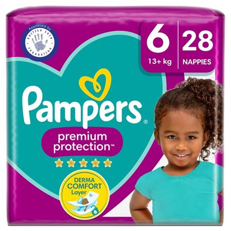 Pampers Premium Protection Size 6 28 Nappies Essential Pack Ocado