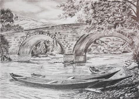River Pencil Drawing At Explore Collection Of