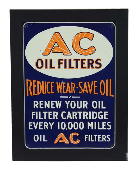 Lot Detail Framed Ac Oil Filter Sign