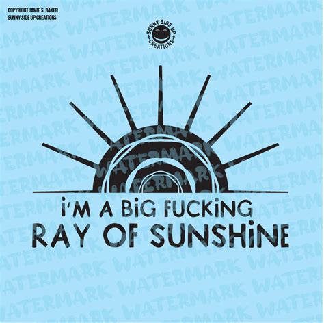 Im A Big Fucking Ray Of Sunshine Design For Shirts Etsy