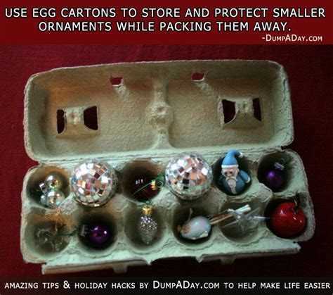 Holiday Hacks Use Egg Cartons To Store Smaller Ornaments Dump A Day