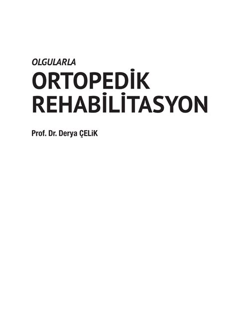 PDF ORTOPEDİK REHABİLİTASYON